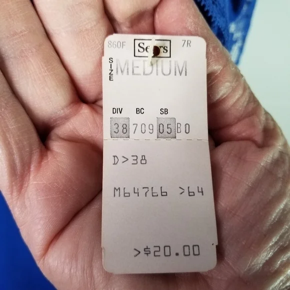 Vtg 70s royal blue long kimono sleeve maxi dress new - Picture 5 of 9